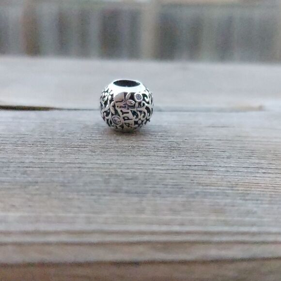 925 Silver April Birthstone Charm - Picture 4 of 4